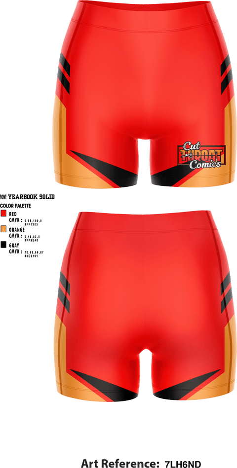 Women's Compression Shorts, Cut Throat Comics, , Teamtime, Team time, sublimation, custom sports apparel, team uniforms, spirit wear, spiritwear, sports uniforms, custom shirts, team store, custom team store, fundraiser sports, apparel fundraiser
