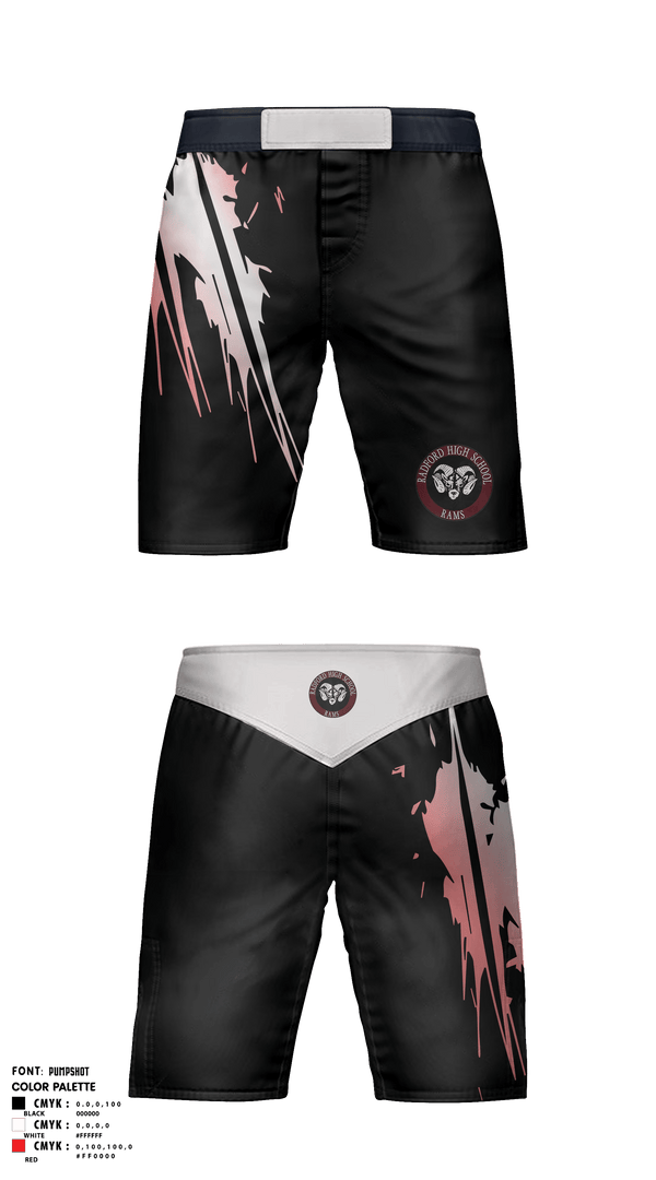 Fight Shorts, Radford High School Wrestling, Wrestling, Teamtime, Team time, sublimation, custom sports apparel, team uniforms, spirit wear, spiritwear, sports uniforms, custom shirts, team store, custom team store, fundraiser sports, apparel fundraiser
