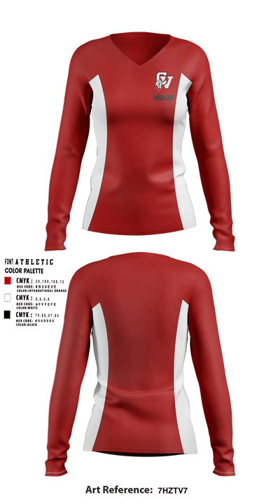 Chippewa Valley High School Cheer 82434934 Women's Long Sleeve V-neck Shirt - 1