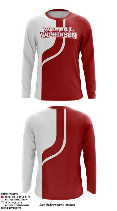Walter L Wilkinson Middle School Track 48432782 Long Sleeve Performance Shirt - 1