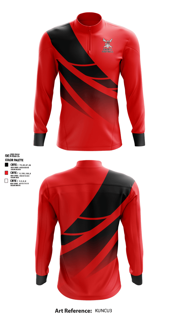Quarter Zip Jacket, Pirates, Football, Teamtime, Team time, sublimation, custom sports apparel, team uniforms, spirit wear, spiritwear, sports uniforms, custom shirts, team store, custom team store, fundraiser sports, apparel fundraiser