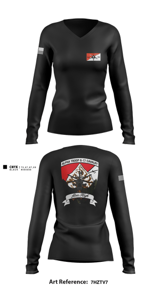 Women's Long Sleeve Vneck Shirt, , Army, Teamtime, Team time, sublimation, custom sports apparel, team uniforms, spirit wear, spiritwear, sports uniforms, custom shirts, team store, custom team store, fundraiser sports, apparel fundraiser