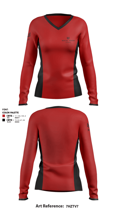 Royal Vision 13618350 Women's Long Sleeve V-neck Shirt - 1
