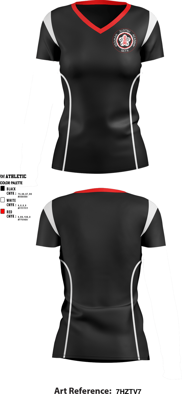Women's Short Sleeve Vneck Shirt, Kojukan JuJitsu, Wrestling, Teamtime, Team time, sublimation, custom sports apparel, team uniforms, spirit wear, spiritwear, sports uniforms, custom shirts, team store, custom team store, fundraiser sports, apparel fundraiser