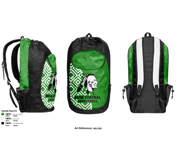 Gear Bag, Avon Central High School Basketball, Women's Basketball, Teamtime, Team time, sublimation, custom sports apparel, team uniforms, spirit wear, spiritwear, sports uniforms, custom shirts, team store, custom team store, fundraiser sports, apparel fundraiser
