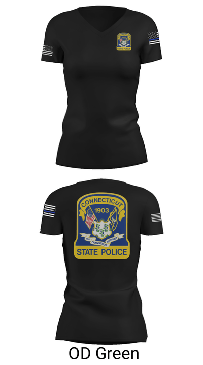 Connecticut State Police 53595968 Women's Short Sleeve V-neck Shirt - 22