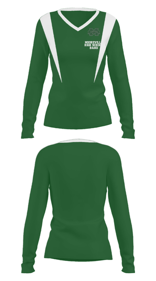 Women's Long Sleeve Vneck Shirt, Mooreville High School Band, Spirit Store, Teamtime, Team time, sublimation, custom sports apparel, team uniforms, spirit wear, spiritwear, sports uniforms, custom shirts, team store, custom team store, fundraiser sports, apparel fundraiser