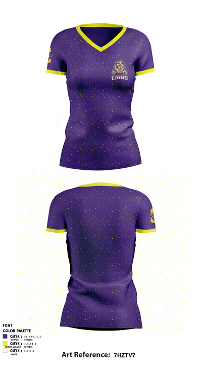 Columbia Central High School Golf 6708728 Women's Short Sleeve V-neck Shirt - 1