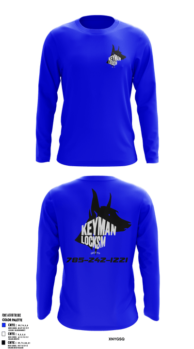 Keyman Locksmith 67638784 Long Sleeve Performance Shirt - 1
