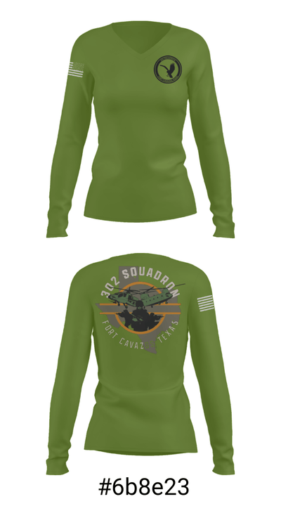 302 Squadron 91279546 Women's Long Sleeve V-neck Shirt - 37