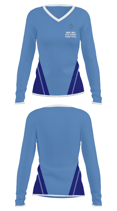 Union Pines High School Basketball 36010617 Women's Long Sleeve V-neck Shirt - 25