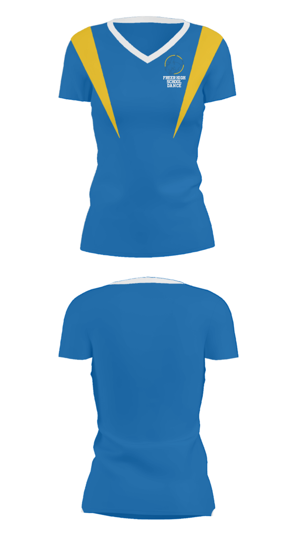 Women's Short Sleeve Vneck Shirt, Freer High School Dance, Spirit Store, Teamtime, Team time, sublimation, custom sports apparel, team uniforms, spirit wear, spiritwear, sports uniforms, custom shirts, team store, custom team store, fundraiser sports, apparel fundraiser
