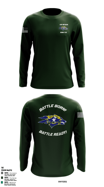 USS NEVADA SSBN 733 65073503 Long Sleeve Performance Shirt - 3