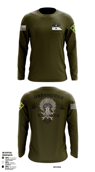 Long Sleeve Performance Shirt, 4-4 AB DARKHORSE, Army, Teamtime, Team time, sublimation, custom sports apparel, team uniforms, spirit wear, spiritwear, sports uniforms, custom shirts, team store, custom team store, fundraiser sports, apparel fundraiser