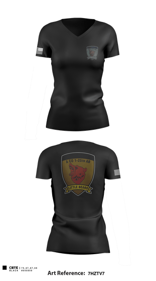 Women's Short Sleeve Vneck Shirt, A Co. 1-25 AB, Army, Teamtime, Team time, sublimation, custom sports apparel, team uniforms, spirit wear, spiritwear, sports uniforms, custom shirts, team store, custom team store, fundraiser sports, apparel fundraiser