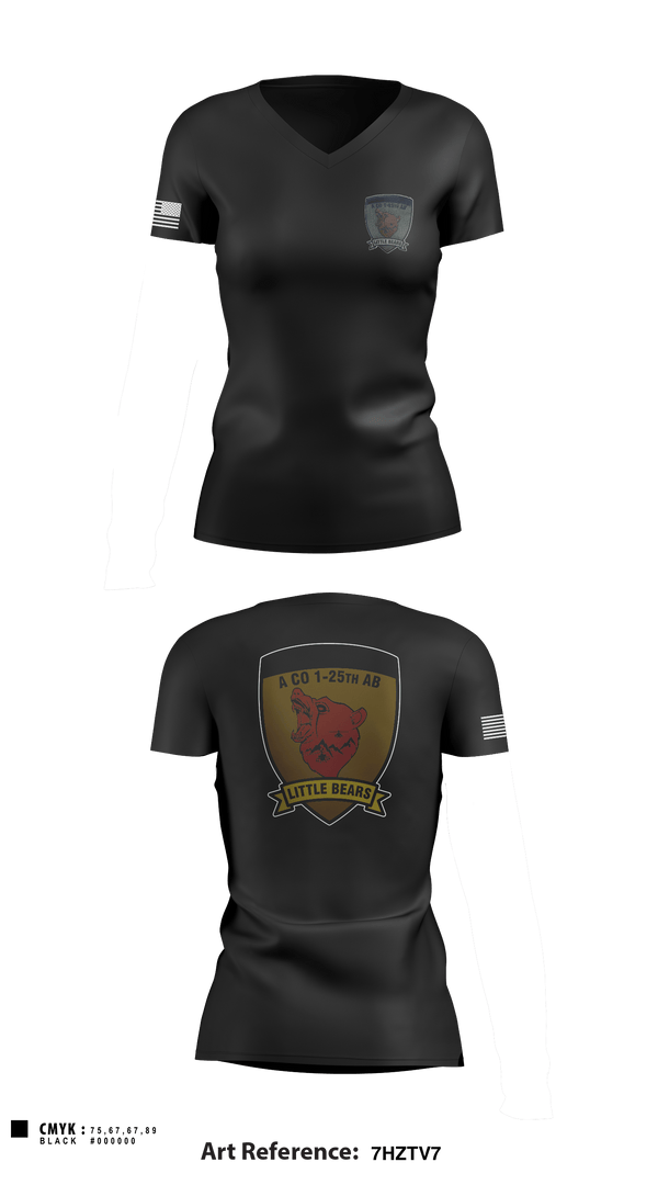 Women's Short Sleeve Vneck Shirt, A Co. 1-25 AB, Army, Teamtime, Team time, sublimation, custom sports apparel, team uniforms, spirit wear, spiritwear, sports uniforms, custom shirts, team store, custom team store, fundraiser sports, apparel fundraiser