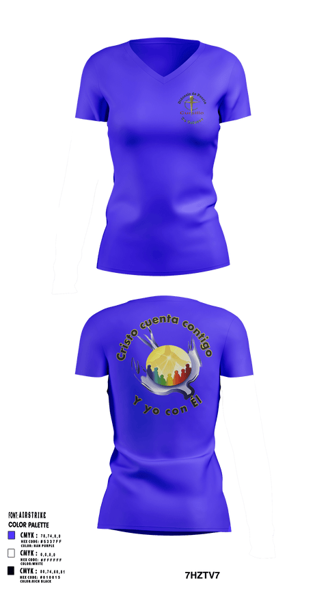 Women's Short Sleeve Vneck Shirt, Cursillo, , Teamtime, Team time, sublimation, custom sports apparel, team uniforms, spirit wear, spiritwear, sports uniforms, custom shirts, team store, custom team store, fundraiser sports, apparel fundraiser