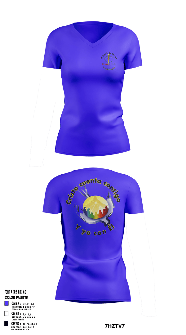 Women's Short Sleeve Vneck Shirt, Cursillo, , Teamtime, Team time, sublimation, custom sports apparel, team uniforms, spirit wear, spiritwear, sports uniforms, custom shirts, team store, custom team store, fundraiser sports, apparel fundraiser