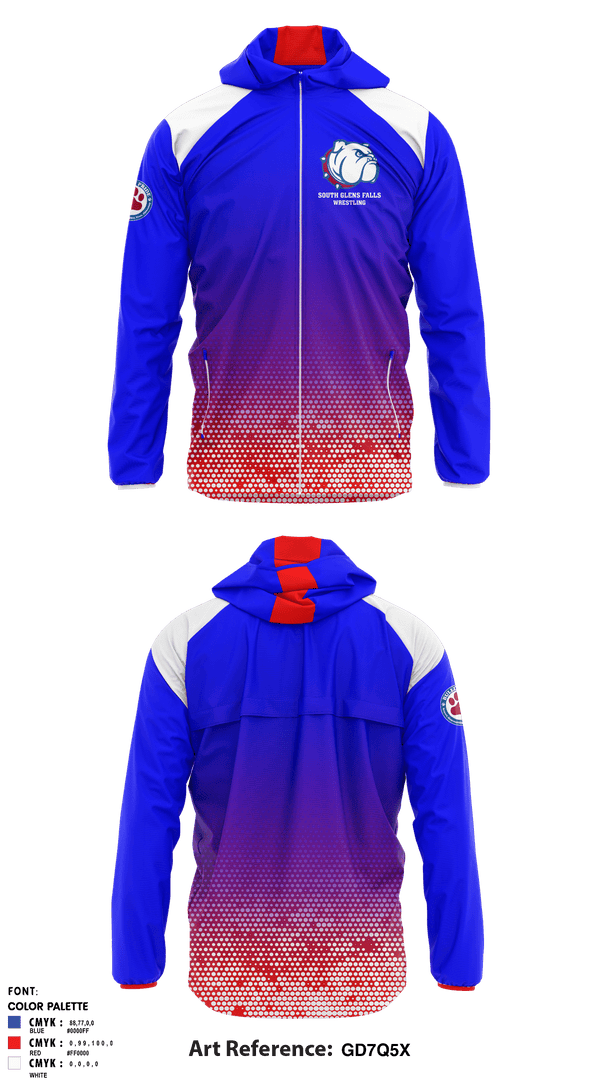 Windbreaker, South Glens Falls Senior High School Wrestling, Wrestling, Teamtime, Team time, sublimation, custom sports apparel, team uniforms, spirit wear, spiritwear, sports uniforms, custom shirts, team store, custom team store, fundraiser sports, apparel fundraiser