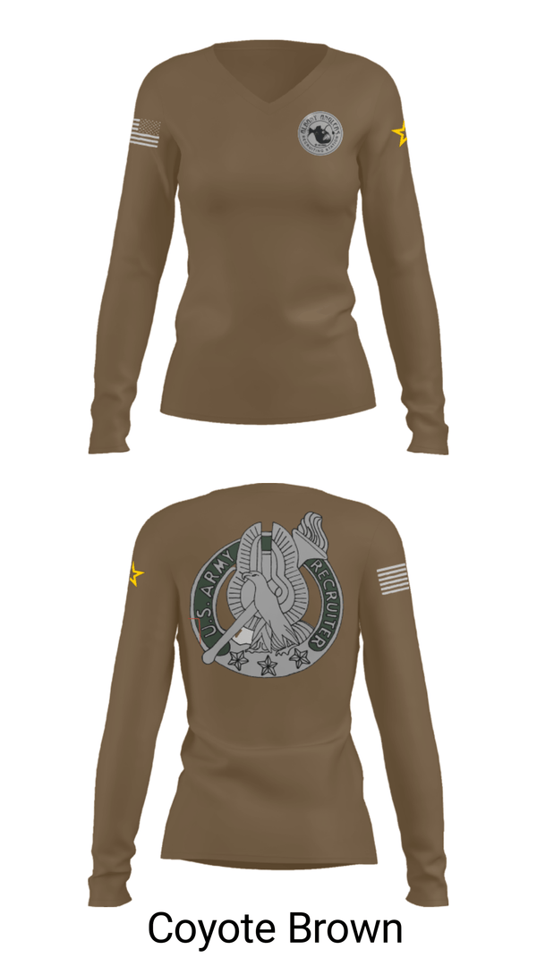 Women's Long Sleeve Vneck Shirt, , Army, Teamtime, Team time, sublimation, custom sports apparel, team uniforms, spirit wear, spiritwear, sports uniforms, custom shirts, team store, custom team store, fundraiser sports, apparel fundraiser