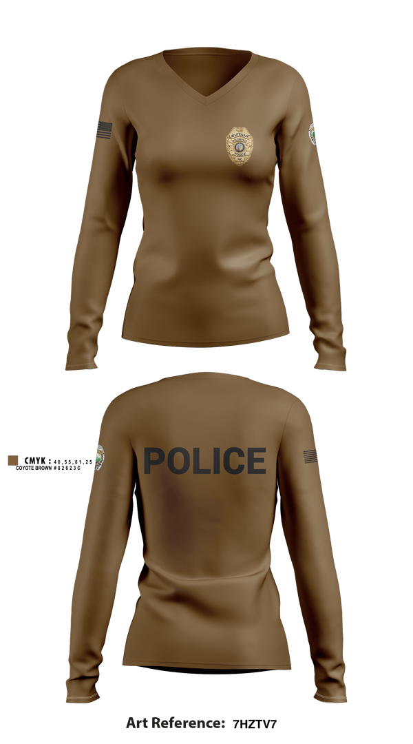 Women's Long Sleeve Vneck Shirt, TAYLORSVILLE POLICE, Police, Teamtime, Team time, sublimation, custom sports apparel, team uniforms, spirit wear, spiritwear, sports uniforms, custom shirts, team store, custom team store, fundraiser sports, apparel fundraiser