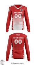 Westfall High School Volleyball 45965045 Women's Long Sleeve V-neck Shirt - 3