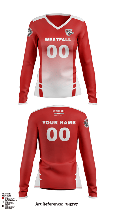 Westfall High School Volleyball 45965045 Women's Long Sleeve V-neck Shirt - 3