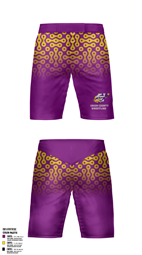 Fight Shorts, Union County High School Wrestling, Wrestling, Teamtime, Team time, sublimation, custom sports apparel, team uniforms, spirit wear, spiritwear, sports uniforms, custom shirts, team store, custom team store, fundraiser sports, apparel fundraiser