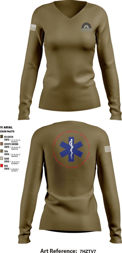Postfontaine Medical 17094937 Women's Long Sleeve V-neck Shirt - 2