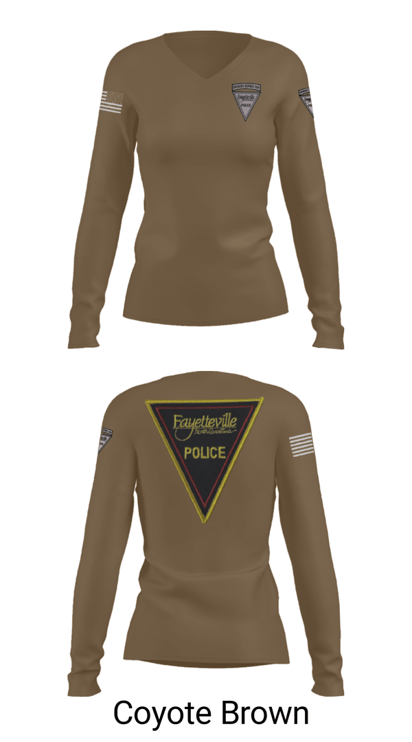 Women's Long Sleeve Vneck Shirt, , Police, Teamtime, Team time, sublimation, custom sports apparel, team uniforms, spirit wear, spiritwear, sports uniforms, custom shirts, team store, custom team store, fundraiser sports, apparel fundraiser