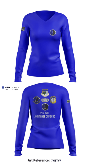 Women's Long Sleeve Vneck Shirt, , Air Force, Teamtime, Team time, sublimation, custom sports apparel, team uniforms, spirit wear, spiritwear, sports uniforms, custom shirts, team store, custom team store, fundraiser sports, apparel fundraiser