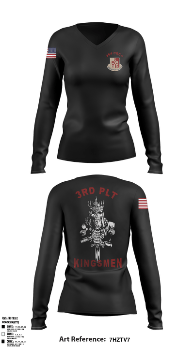3rd plt kingsmen 28841711 Women's Long Sleeve V-neck Shirt - 2