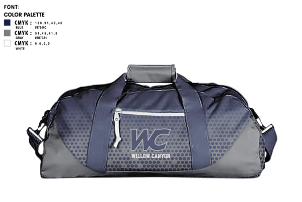 Duffle Bag, Willow Canyon High School Dance, Spirit Store, Teamtime, Team time, sublimation, custom sports apparel, team uniforms, spirit wear, spiritwear, sports uniforms, custom shirts, team store, custom team store, fundraiser sports, apparel fundraiser