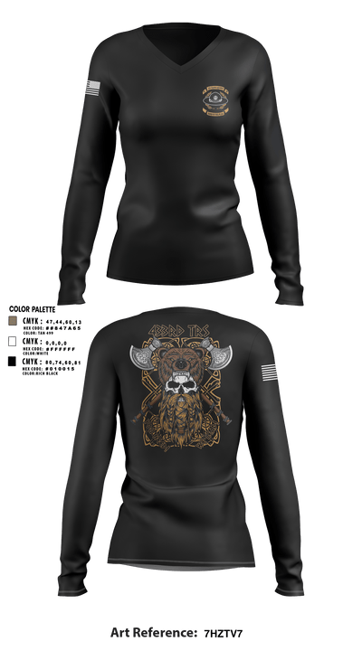 433 TRS 45089100 Women's Long Sleeve V-neck Shirt - 3