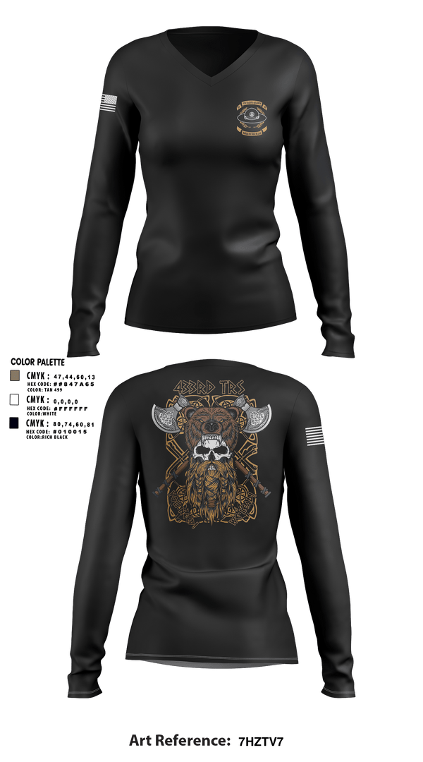 Women's Long Sleeve Vneck Shirt, 433 TRS, Air Force, Teamtime, Team time, sublimation, custom sports apparel, team uniforms, spirit wear, spiritwear, sports uniforms, custom shirts, team store, custom team store, fundraiser sports, apparel fundraiser