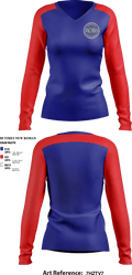 River Oaks Baptist School 46790236 Women's Long Sleeve V-neck Shirt - 1