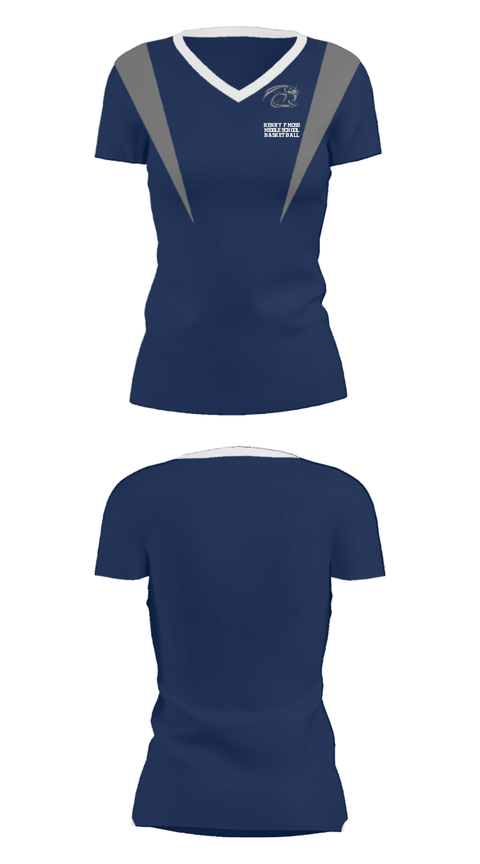 Women's Short Sleeve Vneck Shirt, Henry F Moss Middle School Basketball, Women's Basketball, Teamtime, Team time, sublimation, custom sports apparel, team uniforms, spirit wear, spiritwear, sports uniforms, custom shirts, team store, custom team store, fundraiser sports, apparel fundraiser