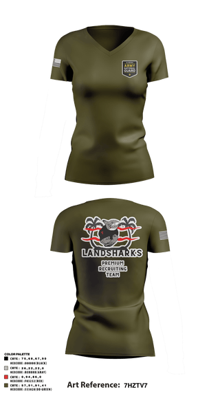Women's Short Sleeve Vneck Shirt, , National Guard, Teamtime, Team time, sublimation, custom sports apparel, team uniforms, spirit wear, spiritwear, sports uniforms, custom shirts, team store, custom team store, fundraiser sports, apparel fundraiser