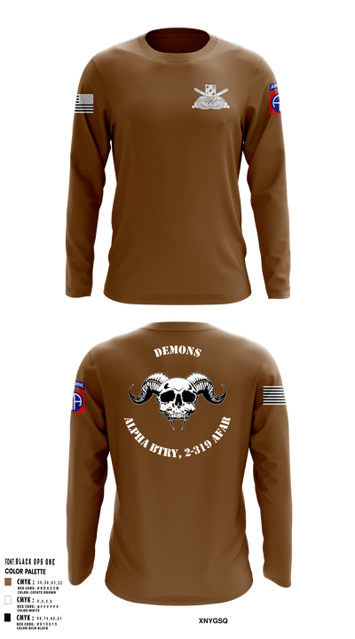 ALPHA BTRY, 2-319th AFAR 68475694 Long Sleeve Performance Shirt - 2