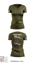 Bravo Battery, 4th Battalion, 3rd Air Defense Artillery Regiment 1115971 Women's Short Sleeve V-neck Shirt - 3