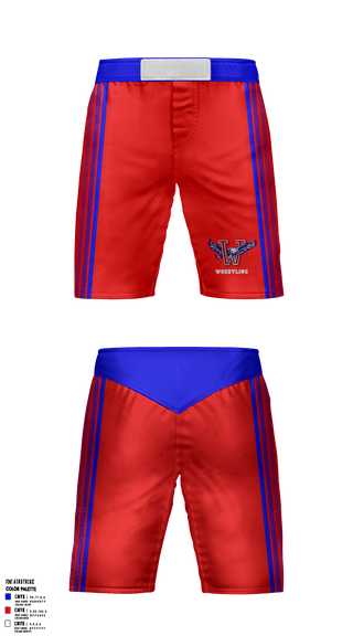 Fight Shorts, Wellsville High School Wrestling, Wrestling, Teamtime, Team time, sublimation, custom sports apparel, team uniforms, spirit wear, spiritwear, sports uniforms, custom shirts, team store, custom team store, fundraiser sports, apparel fundraiser