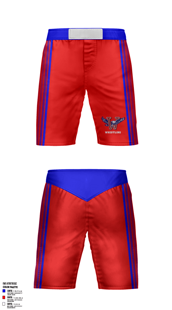 Fight Shorts, Wellsville High School Wrestling, Wrestling, Teamtime, Team time, sublimation, custom sports apparel, team uniforms, spirit wear, spiritwear, sports uniforms, custom shirts, team store, custom team store, fundraiser sports, apparel fundraiser