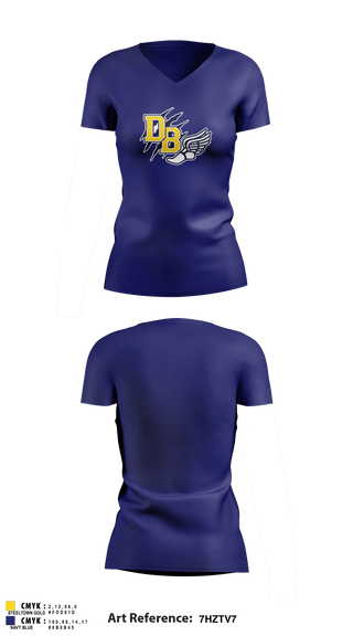 Women's Short Sleeve Vneck Shirt, David Brearley High School Track, Track & Field, Teamtime, Team time, sublimation, custom sports apparel, team uniforms, spirit wear, spiritwear, sports uniforms, custom shirts, team store, custom team store, fundraiser sports, apparel fundraiser