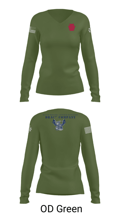 D Co 103rd BEB 81673350 Women's Long Sleeve V-neck Shirt - 40