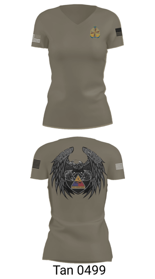 Women's Short Sleeve Vneck Shirt, , Army, Teamtime, Team time, sublimation, custom sports apparel, team uniforms, spirit wear, spiritwear, sports uniforms, custom shirts, team store, custom team store, fundraiser sports, apparel fundraiser