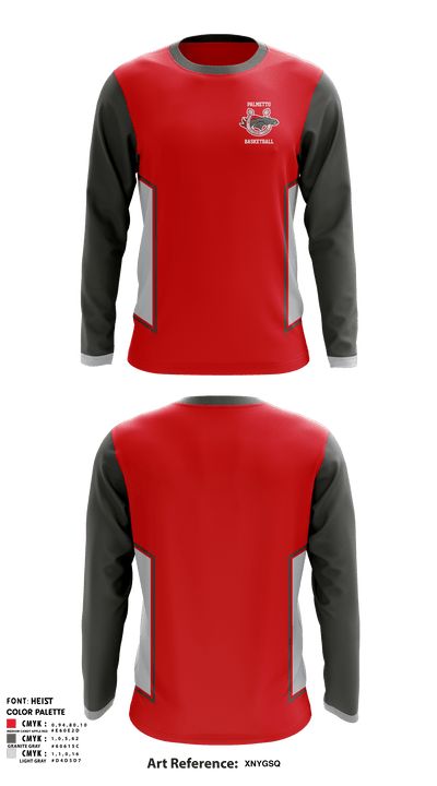 Palmetto High School Basketball 68806532 Long Sleeve Shooting Shirt - 1
