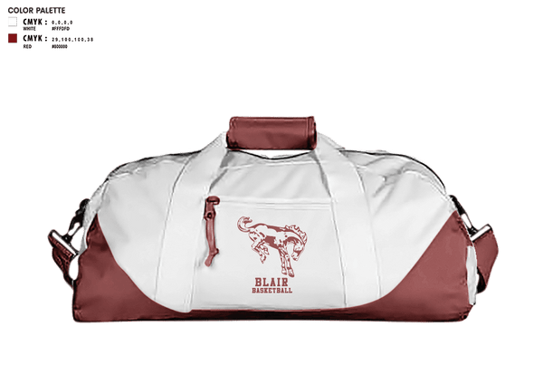 Duffle Bag, Blair Public High School Basketball, Men's Basketball, Teamtime, Team time, sublimation, custom sports apparel, team uniforms, spirit wear, spiritwear, sports uniforms, custom shirts, team store, custom team store, fundraiser sports, apparel fundraiser