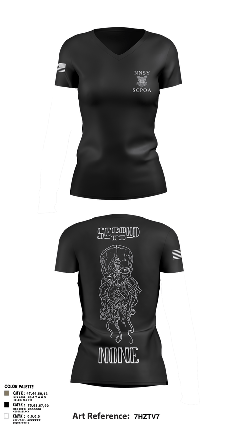 Women's Short Sleeve Vneck Shirt, NNSY SCPOA, Navy, Teamtime, Team time, sublimation, custom sports apparel, team uniforms, spirit wear, spiritwear, sports uniforms, custom shirts, team store, custom team store, fundraiser sports, apparel fundraiser