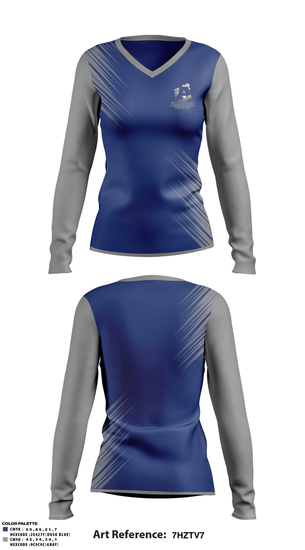 Women's Long Sleeve Vneck Shirt, Aptos High School Softball, Softball, Teamtime, Team time, sublimation, custom sports apparel, team uniforms, spirit wear, spiritwear, sports uniforms, custom shirts, team store, custom team store, fundraiser sports, apparel fundraiser