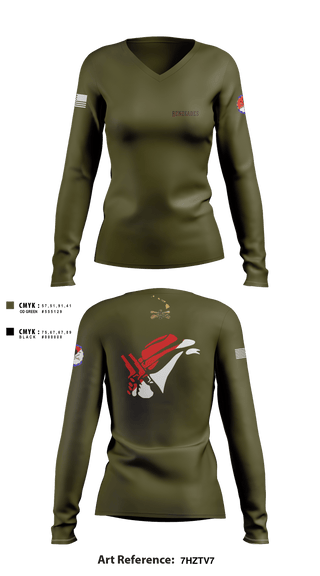 Women's Long Sleeve Vneck Shirt, 2-6 Cav Alpha troop Renegades, Army, Teamtime, Team time, sublimation, custom sports apparel, team uniforms, spirit wear, spiritwear, sports uniforms, custom shirts, team store, custom team store, fundraiser sports, apparel fundraiser